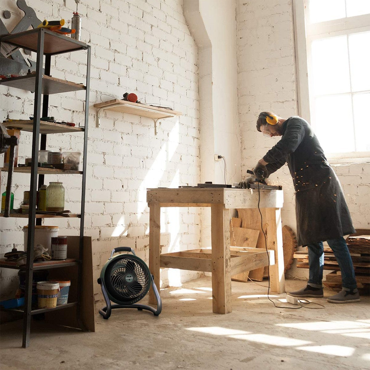 Vornado 293HD Industrial Shop Fan - Green in Workshop
