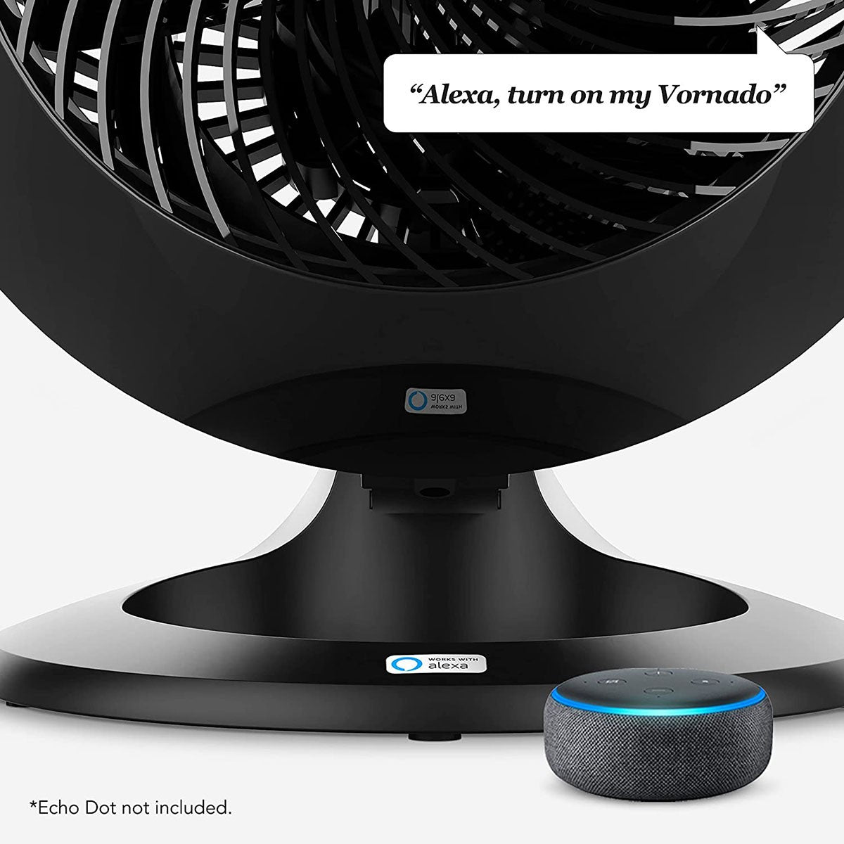 Vornado 660 AE Large Air Circulator Fan w/ Alexa - Base View with Alexa
