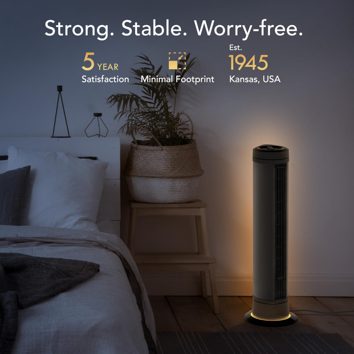 Vornado ARA Oscillating Tower Fan with Ambient Light - Infographic 1