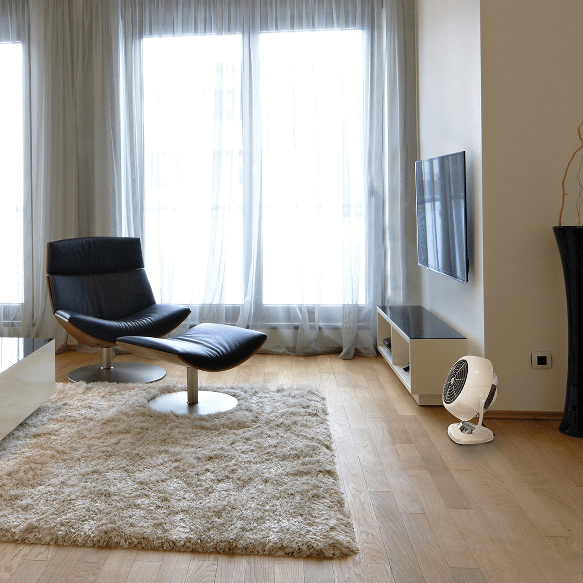 VFan Vintage Air Circulator - Vintage White - in Living Room