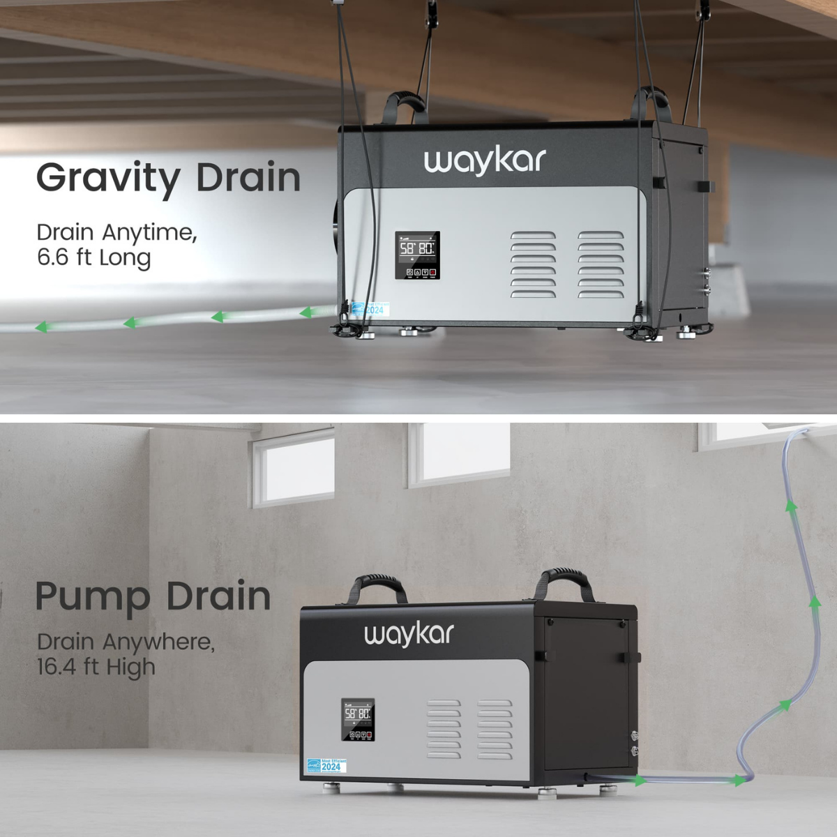 Waykar 130 Pint Crawlspace Energy Star Dehumidifier with Pump - Infographic 5
