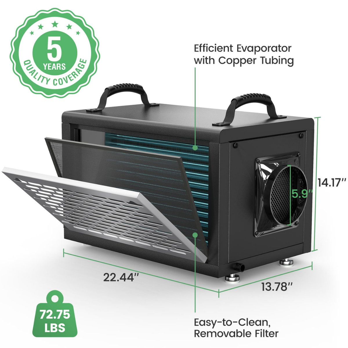 Waykar 130 Pint Crawlspace Energy Star Dehumidifier with Pump - Infographic 7