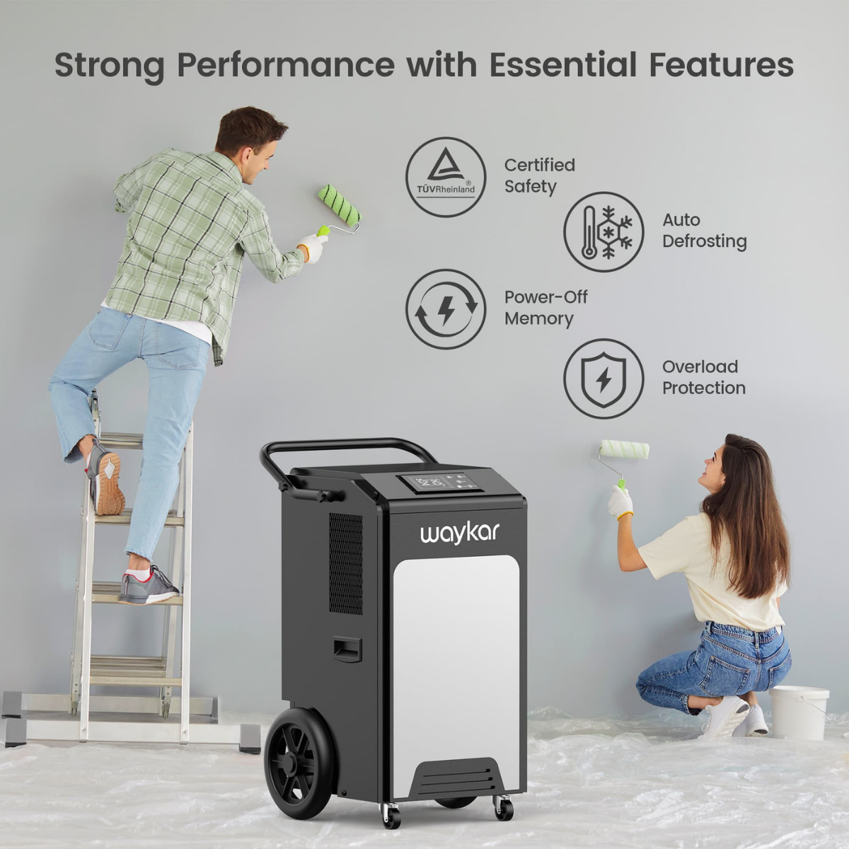 Waykar 250 Pint Portable Dehumidifier with Pump - Infographic 4