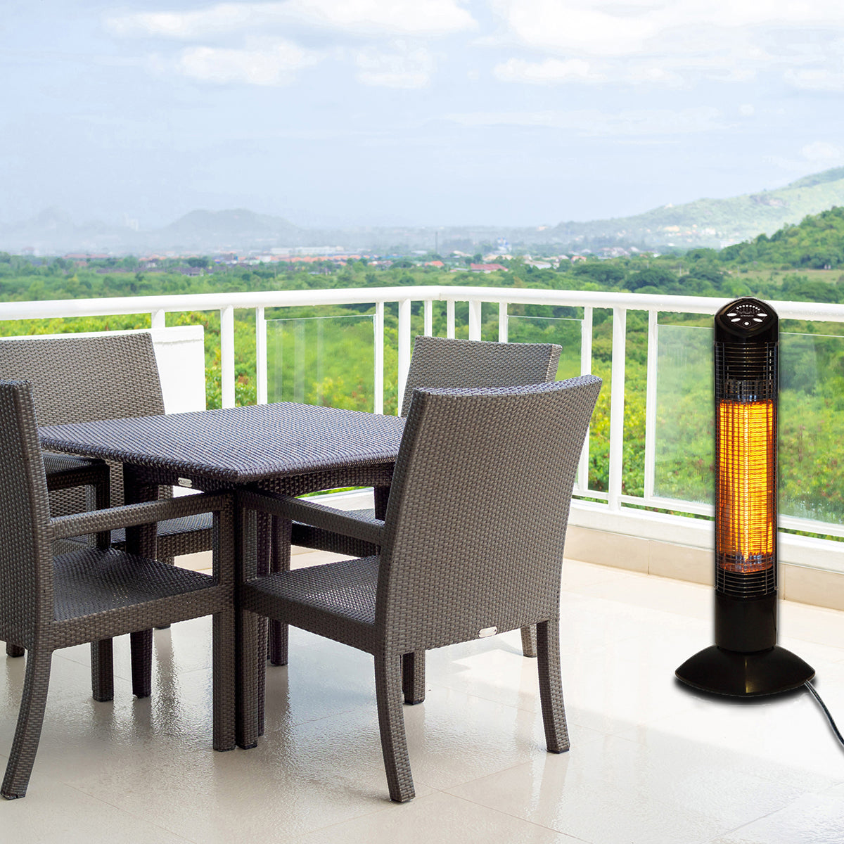 Westinghouse 1200 Watt Infrared Oscillating Electric Outdoor Heater on Deck