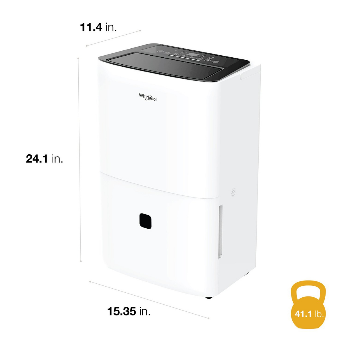 Whirlpool 50 Pint Energy Star Dehumidifier with Optional Pump - Dimensions
