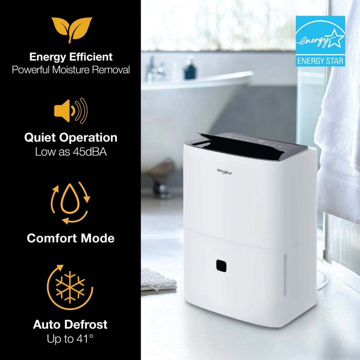 Whirlpool 50 Pint Energy Star Dehumidifier with Optional Pump - Infographic 4
