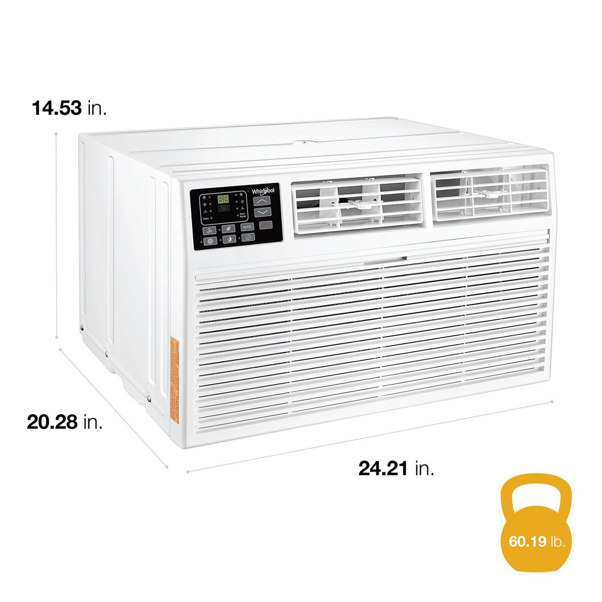 Whirlpool 8,000 BTU Through-the-Wall Air Conditioner - Dimensions