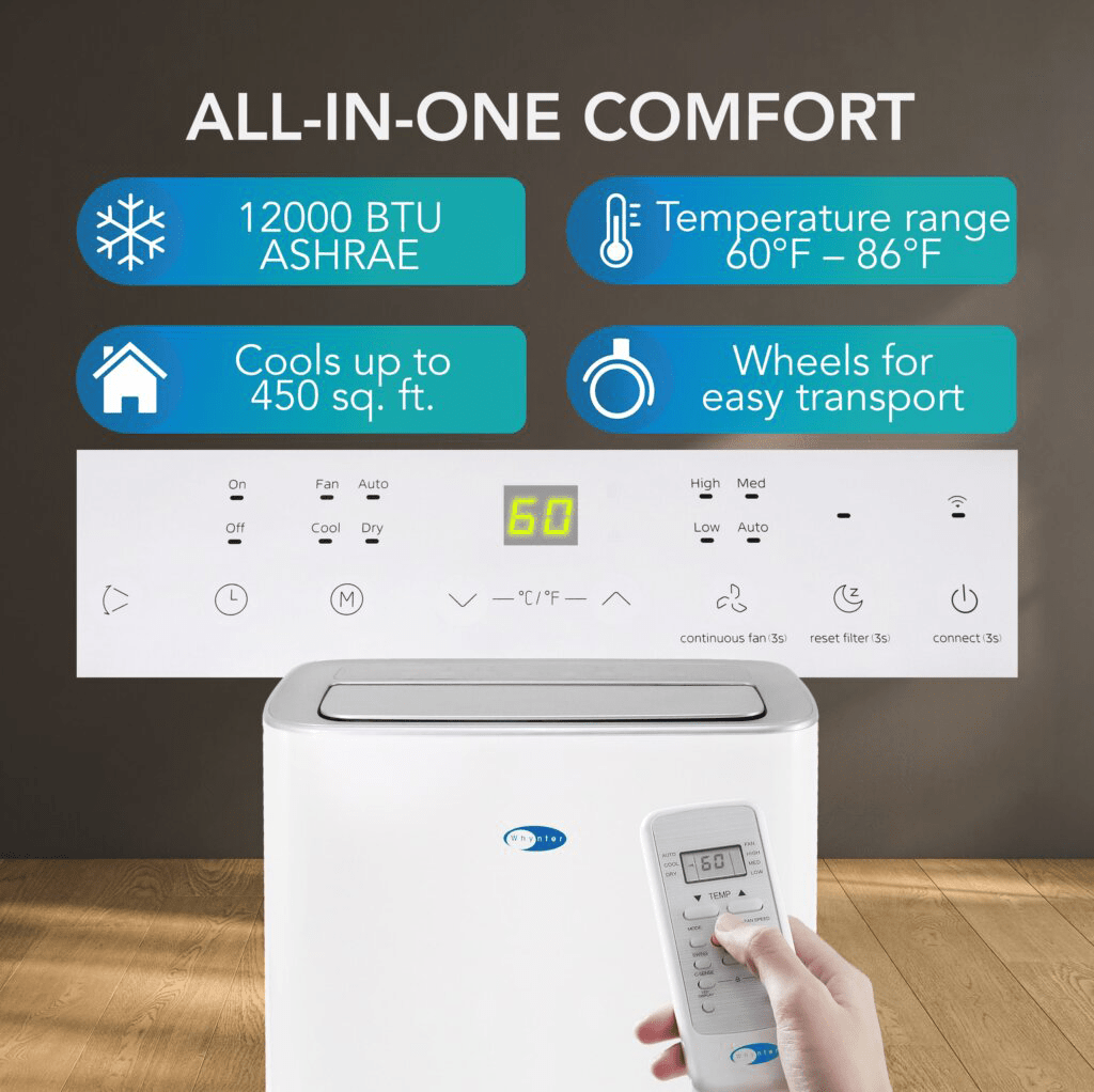 Whynter ARC-0850XP Smart Wi-Fi Portable AC w/ Built-in Dehumidifier - Infographic 3