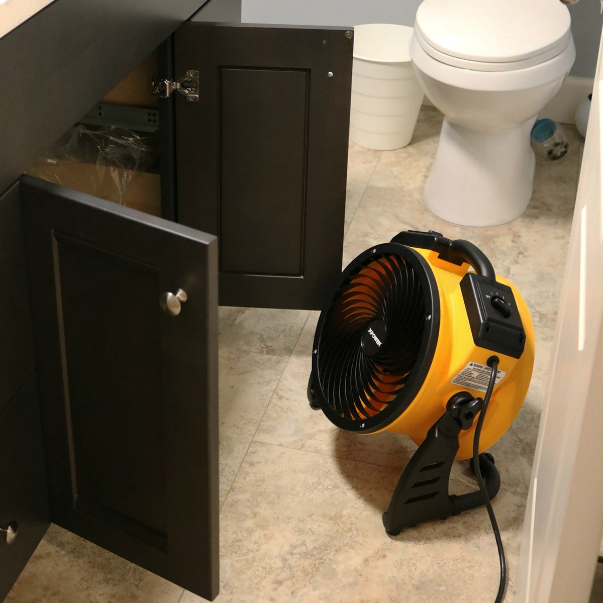 XPOWER 1100 CFM 4-Speed 11" Pro Air Circulator Utility Fan - in Bathroom