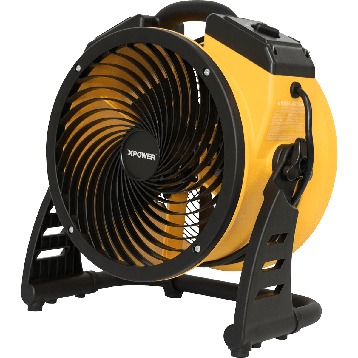 XPOWER 1100 CFM 4-Speed 11" Pro Air Circulator Utility Fan - Right Angle