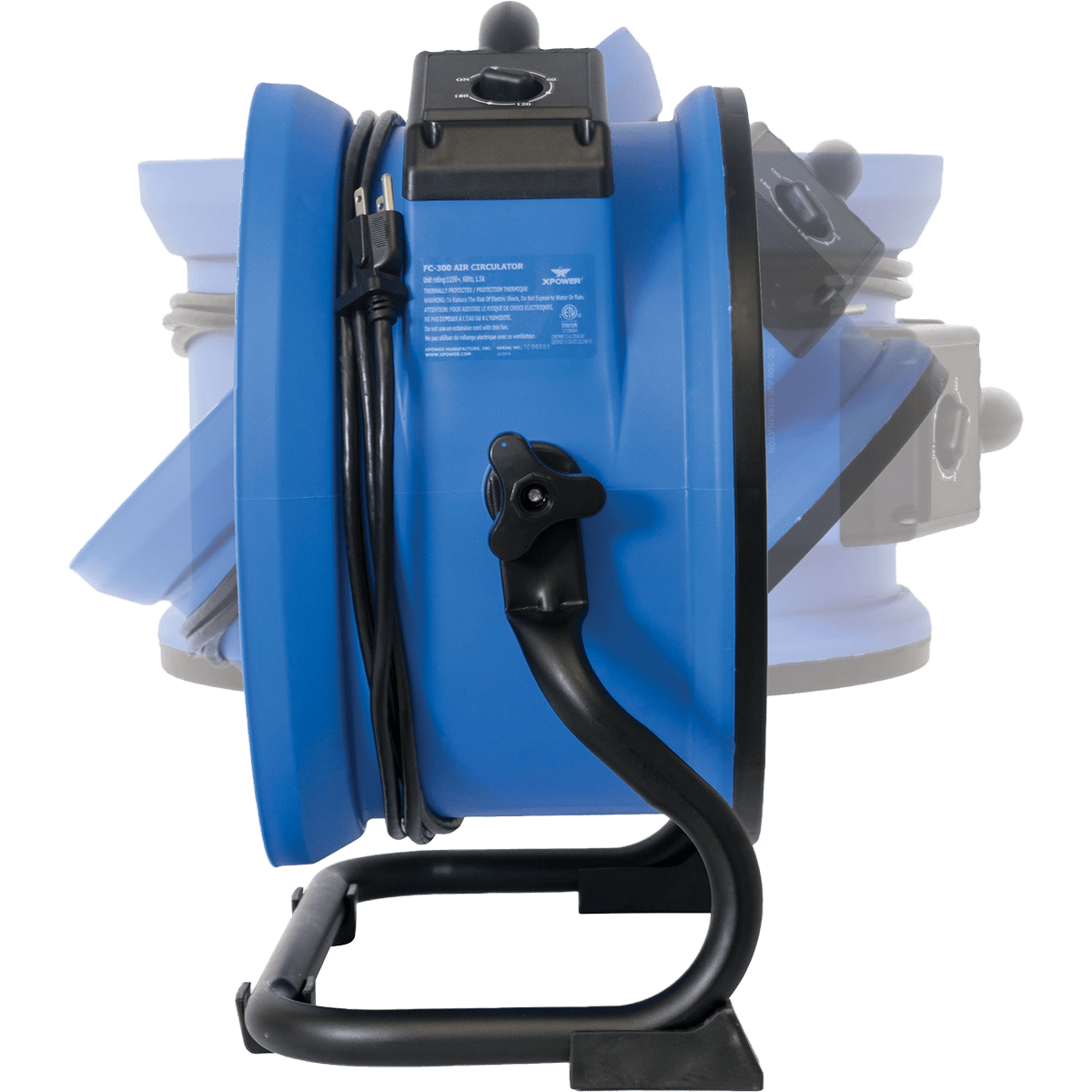 XPOWER FC-300 2100 CFM 4-Speed High Velocity Air Circulator - 360 Degree Tilt