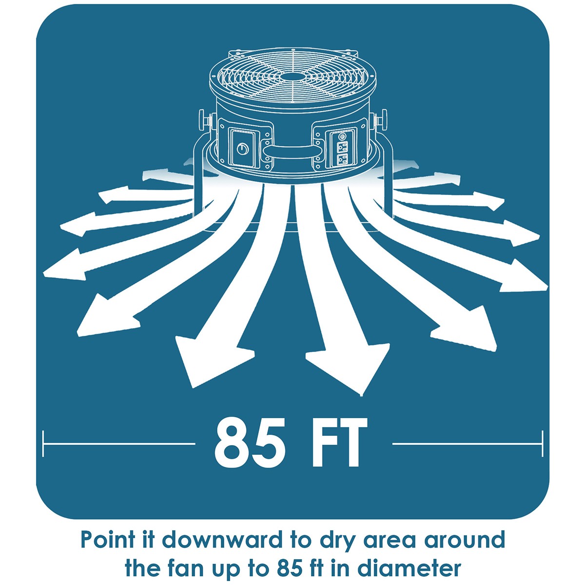 XPOWER FC-300 2100 CFM 4-Speed High Velocity Air Circulator - Airflow