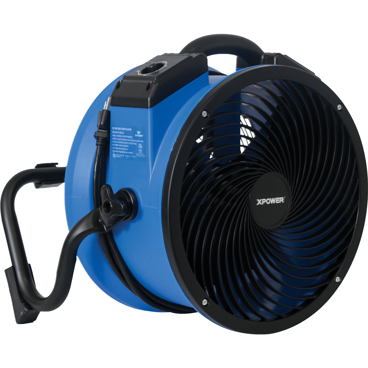 XPOWER FC-300 2100 CFM 4-Speed High Velocity Air Circulator - Left Angle Back