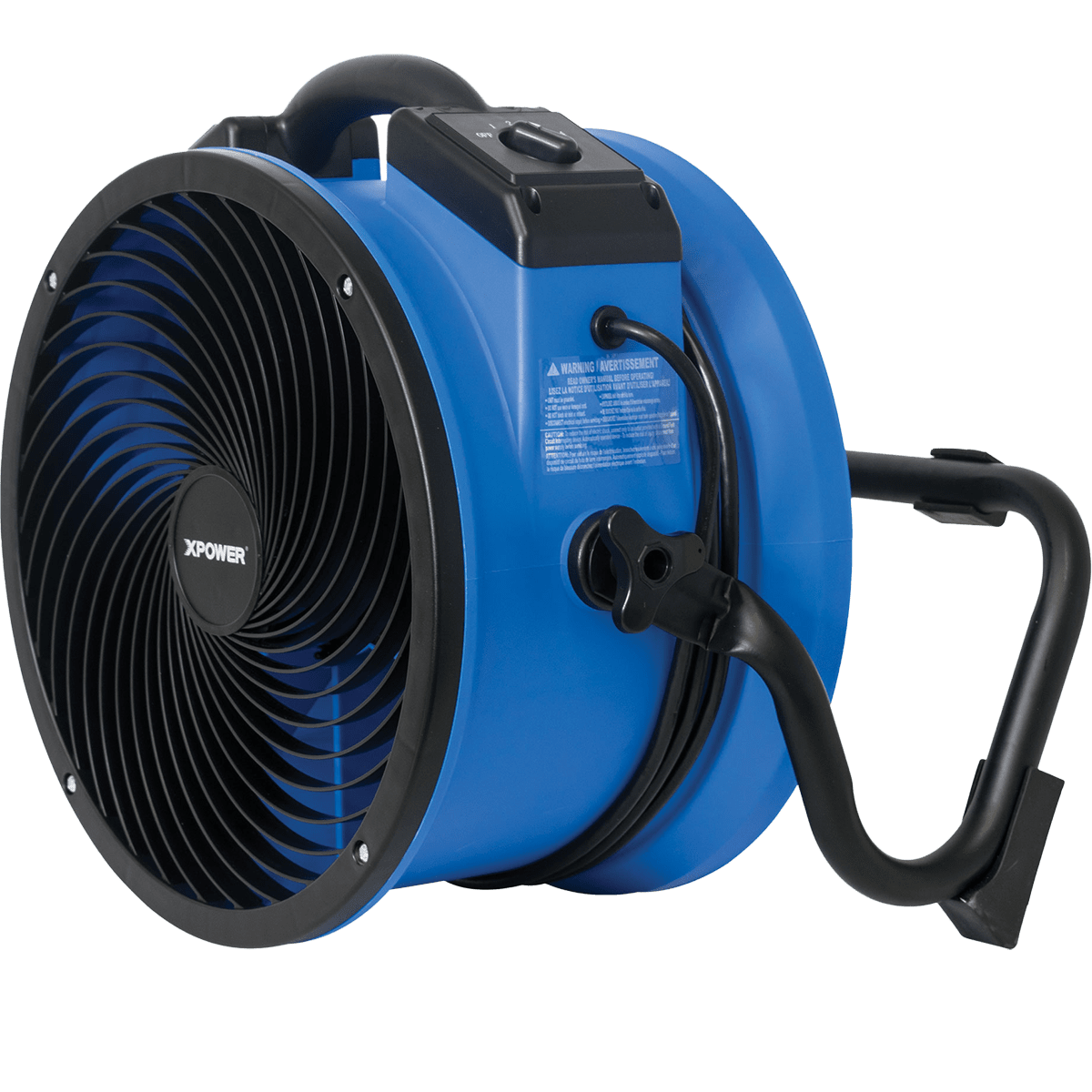 XPOWER FC-300 2100 CFM 4-Speed High Velocity Air Circulator - Right Angle Back