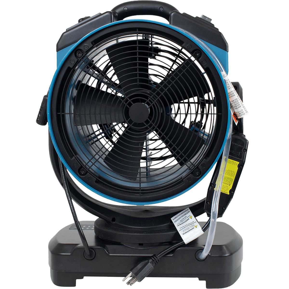 XPOWER 1000 CFM Outdoor Oscillating Misting Fan - Built-in Water Pump - Back