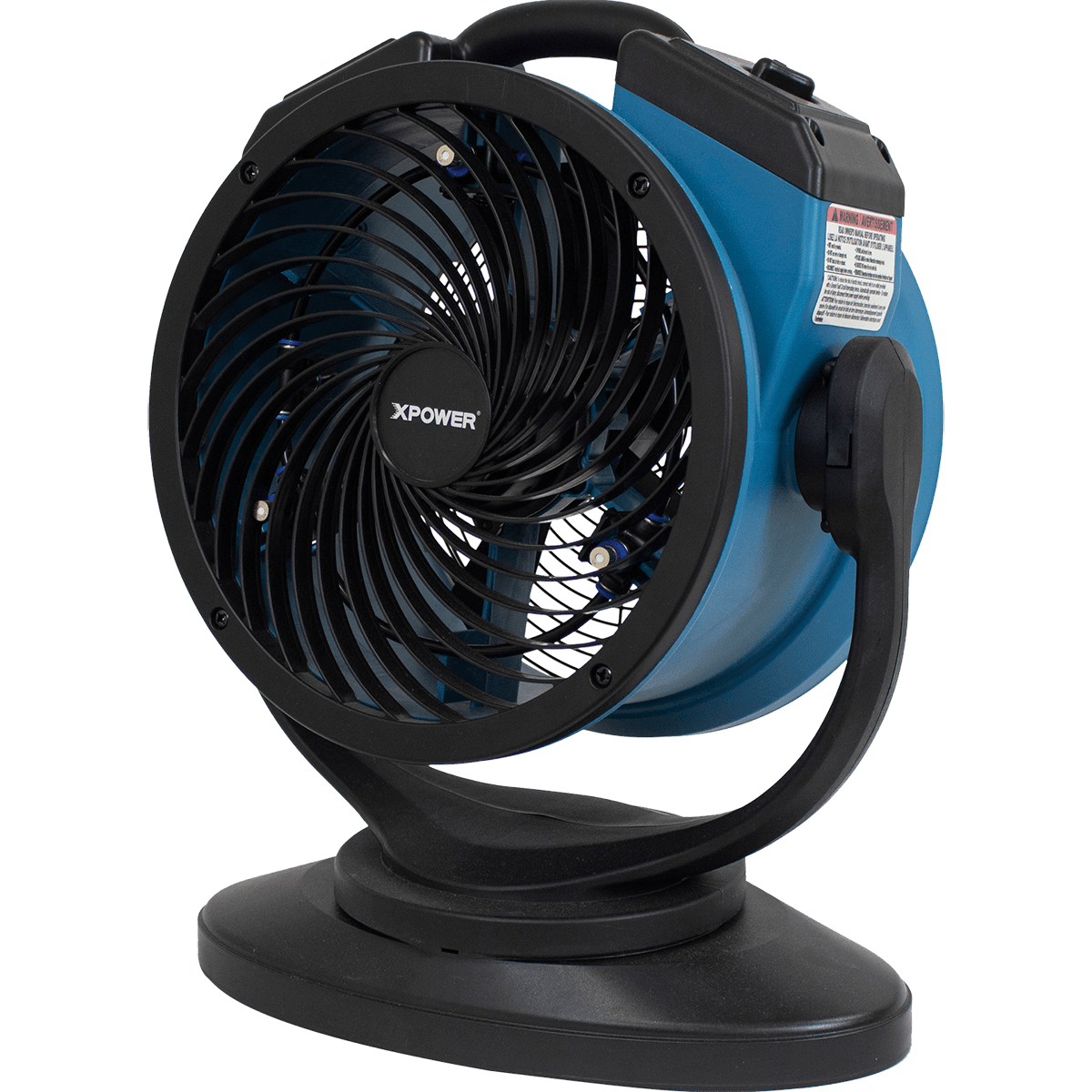 XPOWER 1000 CFM 3-Speed Oscillating Outdoor Misting Fan - Right Angle View