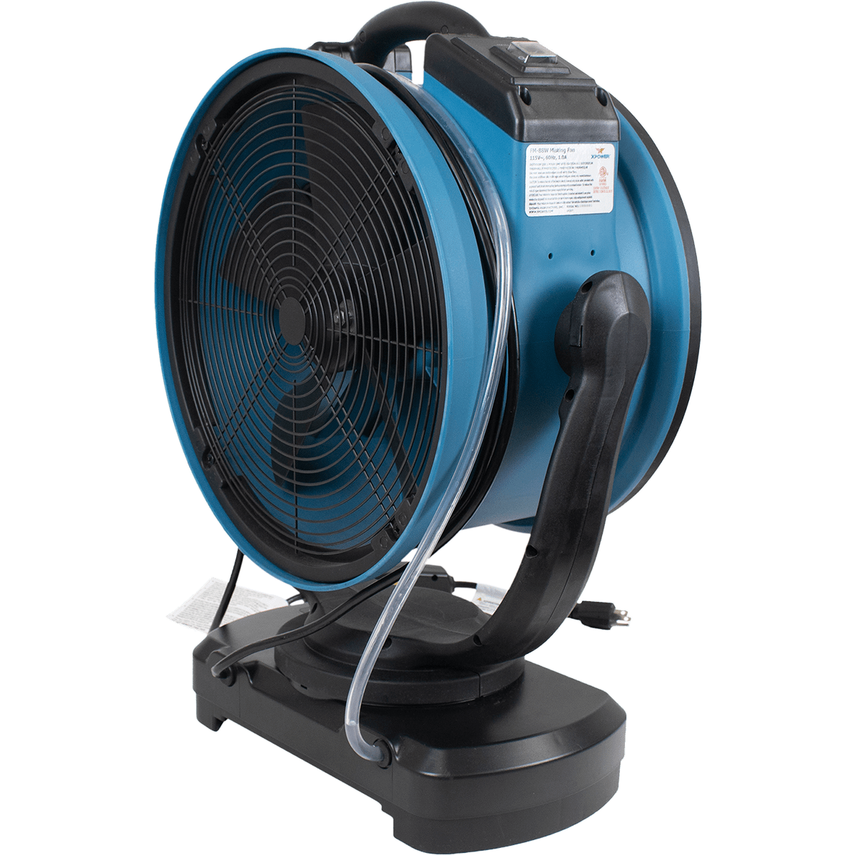 XPOWER 1700 CFM Misting Fan w/ Optional Water Reservoir - Fan Only - Angle