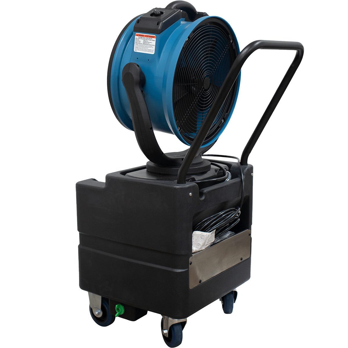 XPOWER 1700 CFM Misting Fan w/ Optional Water Reservoir - Fan with WT45 Reservoir - Angle