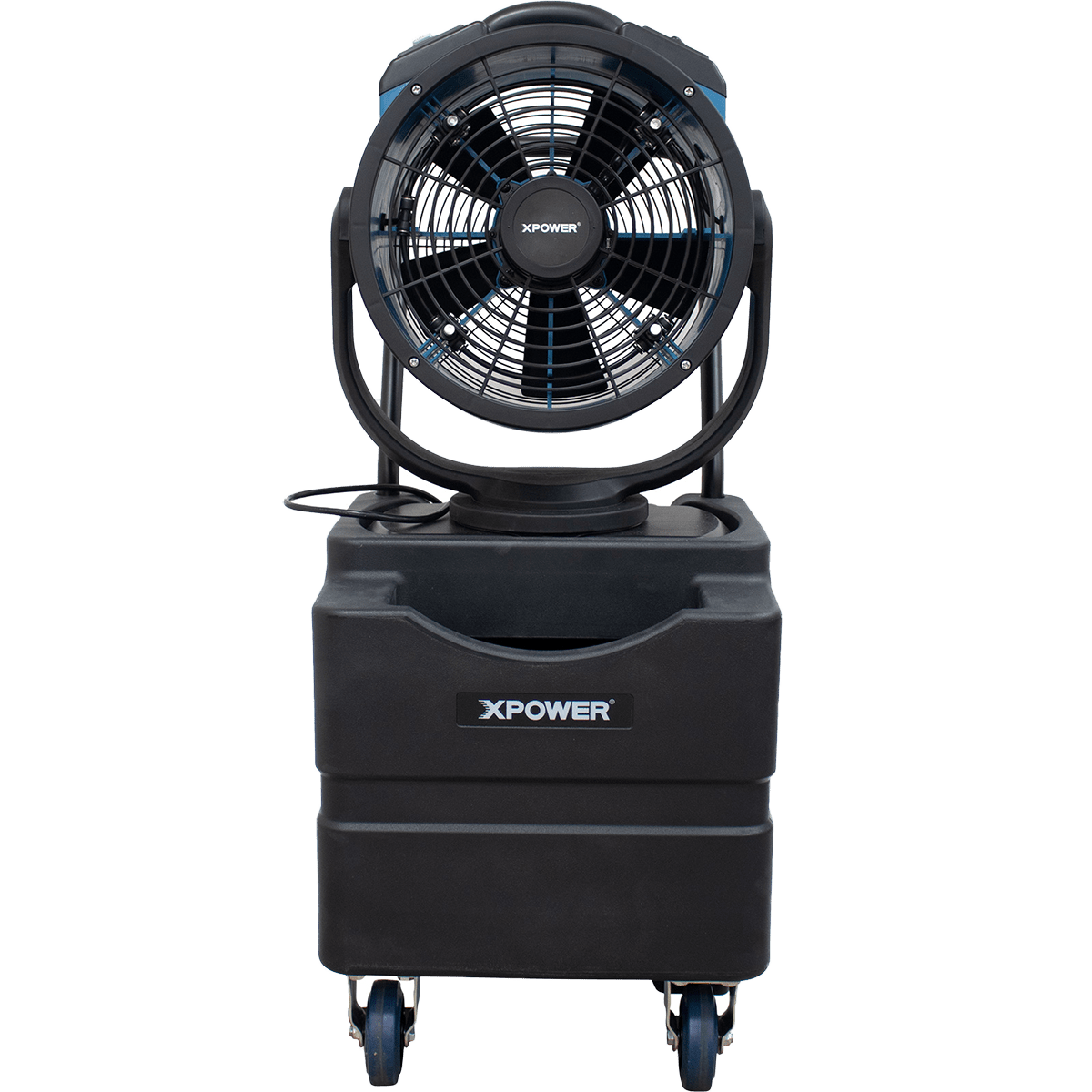 XPOWER 1700 CFM Misting Fan w/ Optional Water Reservoir - Fan with WT45 Reservoir - Front