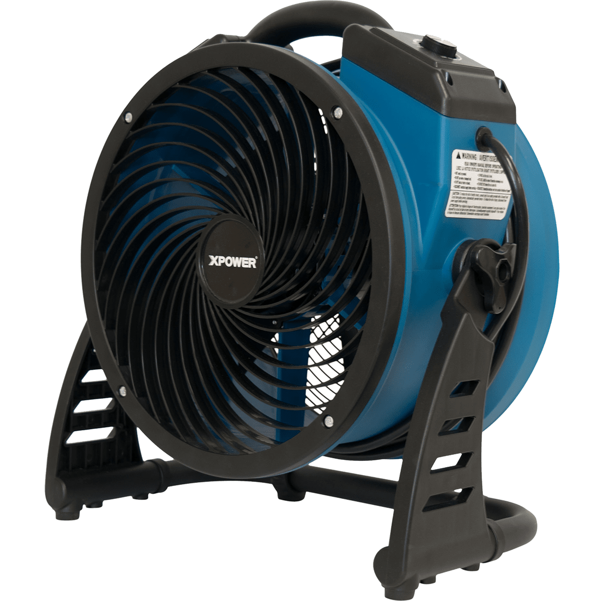 XPOWER 1300 CFM Industrial Axial Air Mover - Right Angle