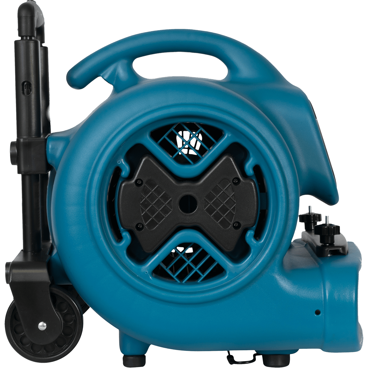 XPOWER 1/2 HP 2800 CFM 3-Speed Air Circulator w/Telescopic Handle & Wheels - Left Side View