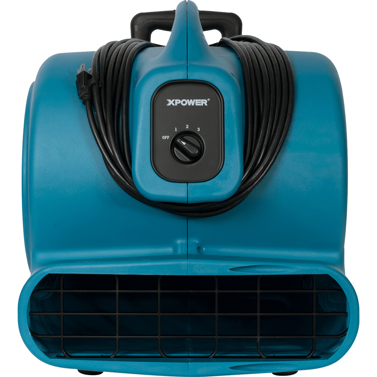 XPOWER 3/4 HP 3200 CFM 3-Speed Air Mover w/Telescopic Handle - Front Cord Wrap