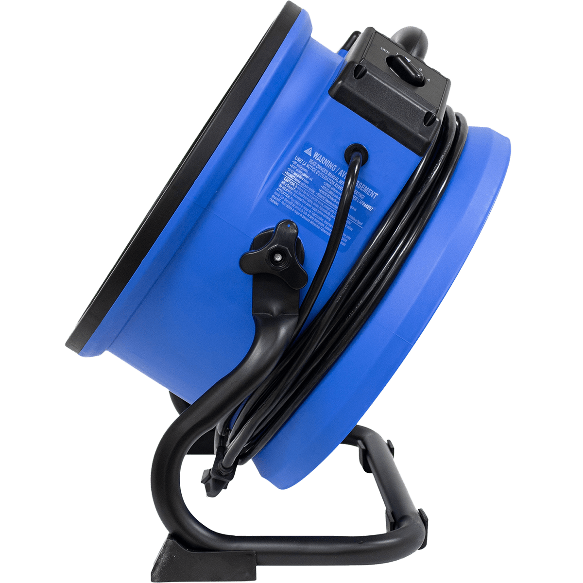 XPOWER P-39AR 2100 CFM 4-Speed 14-In. Axial Air Mover - 150 Degrees Side View