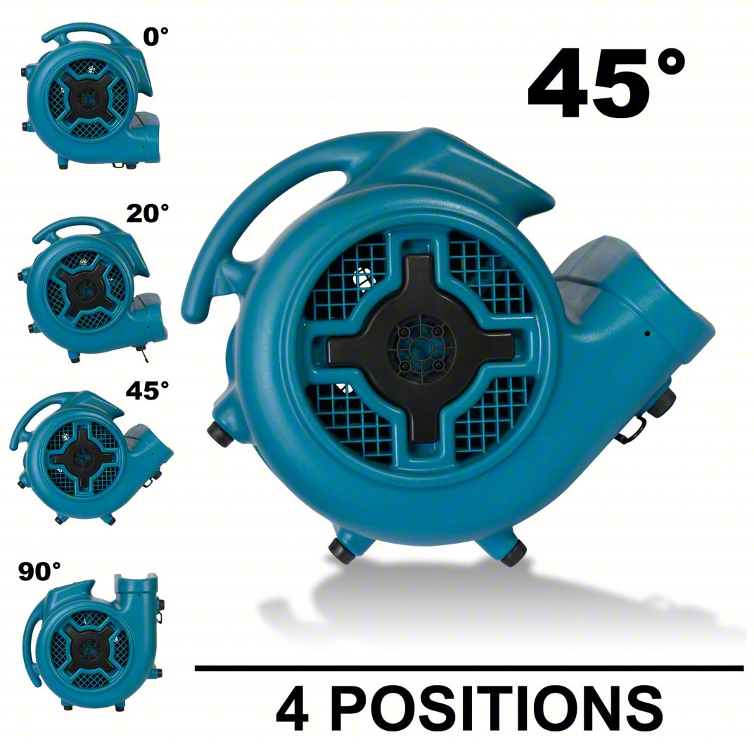 XPOWER 3/4 HP 3200 CFM Centrifugal Air Mover - Positions