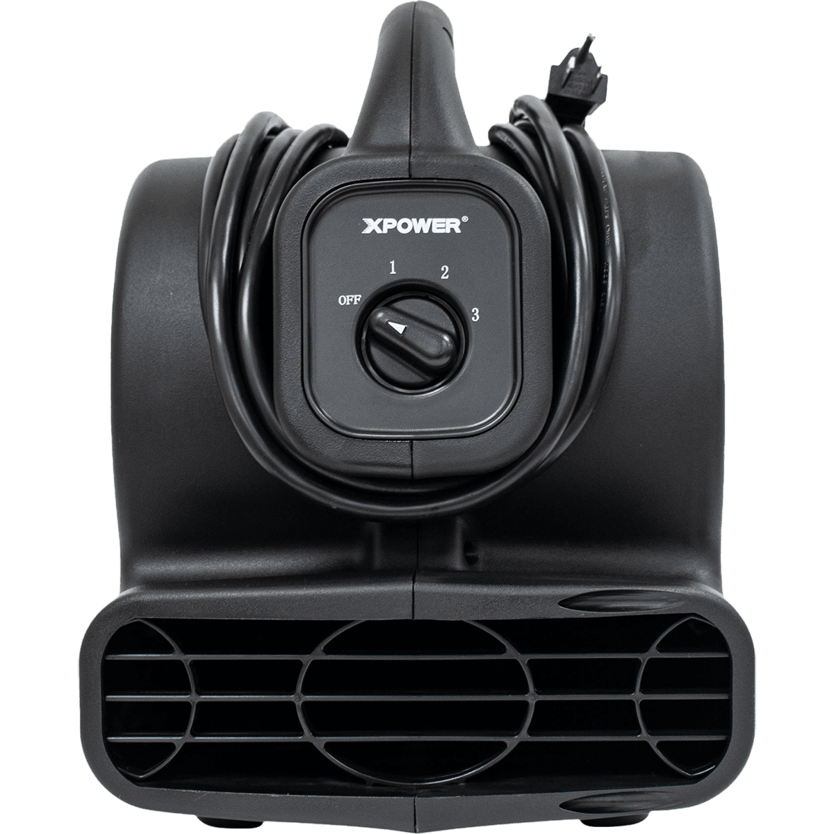 XPOWER P-80A 600 CFM Mini Mighty Air Mover - Black - Cord Wrapped