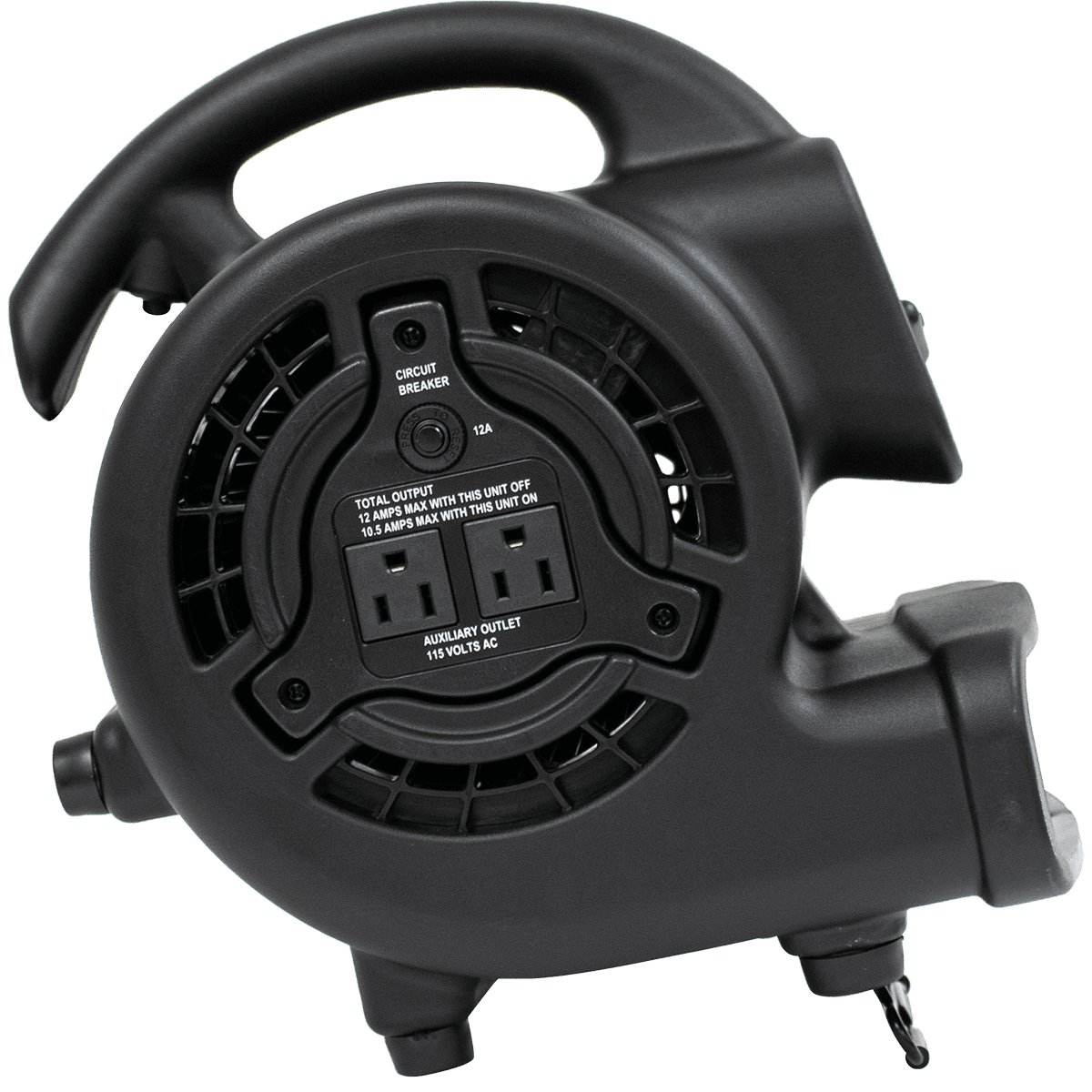 XPOWER P-80A 600 CFM Mini Mighty Air Mover - Black - Kickstand