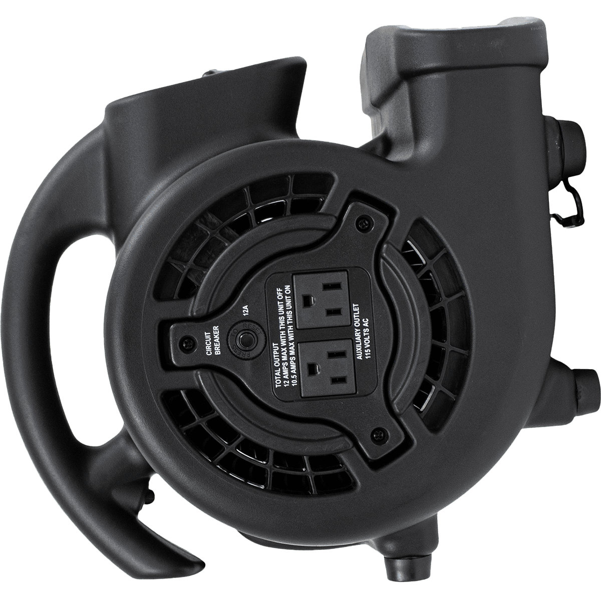 XPOWER P-80A 600 CFM Mini Mighty Air Mover - Black - Angle