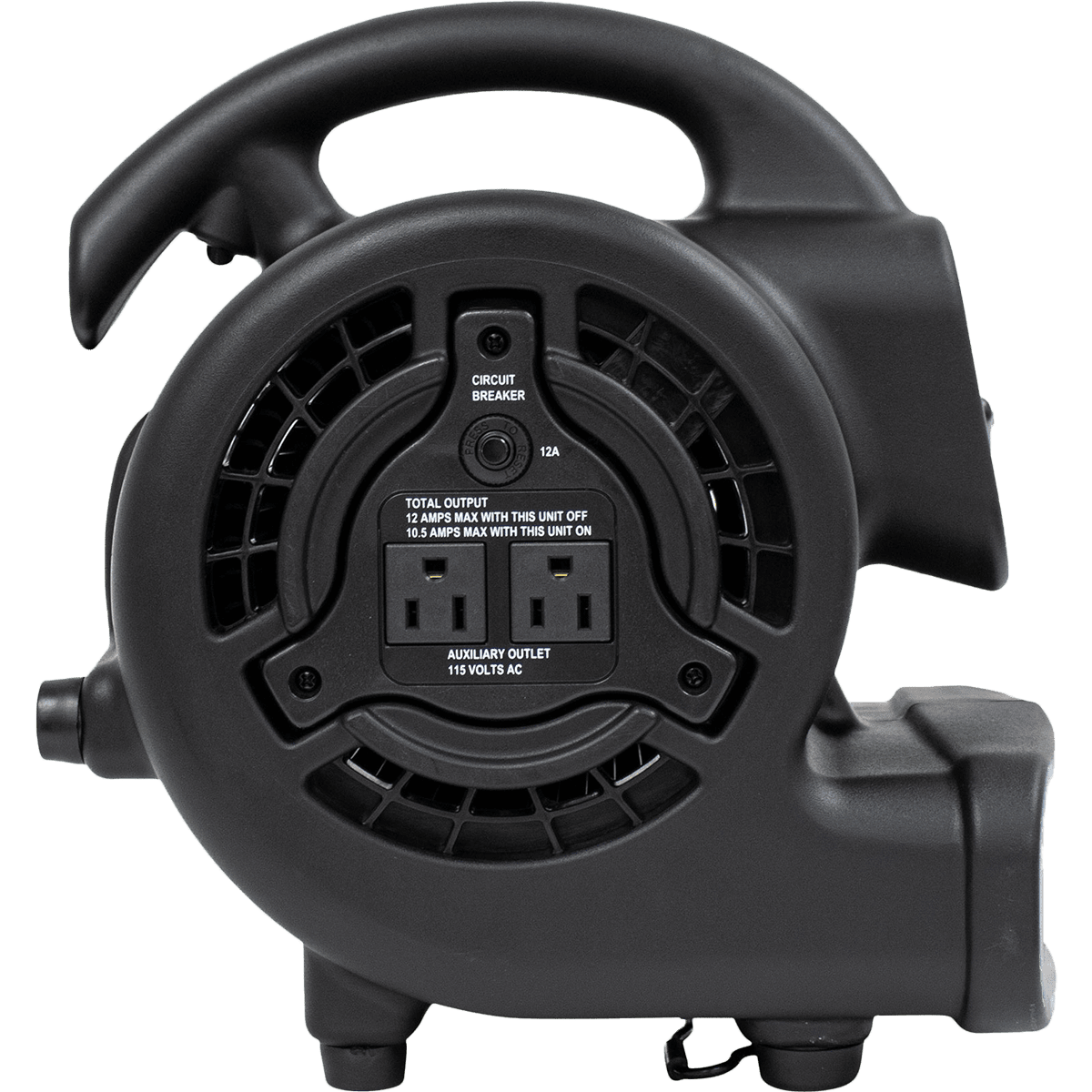 XPOWER P-80A 600 CFM Mini Mighty Air Mover - Black - Left Side