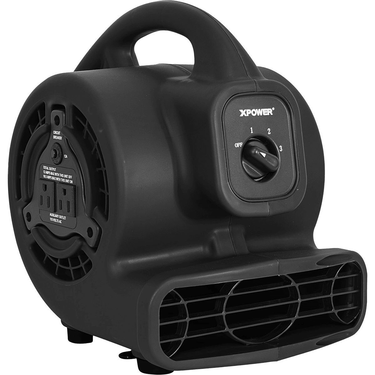 XPOWER P-80A 600 CFM Mini Mighty Air Mover - Black - Main