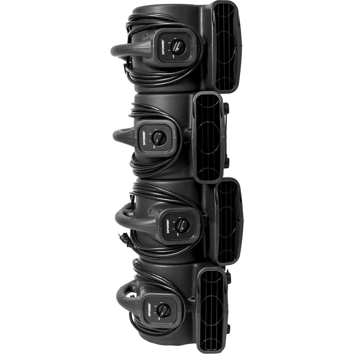 XPOWER P-80A 600 CFM Mini Mighty Air Mover - Black - Stacked