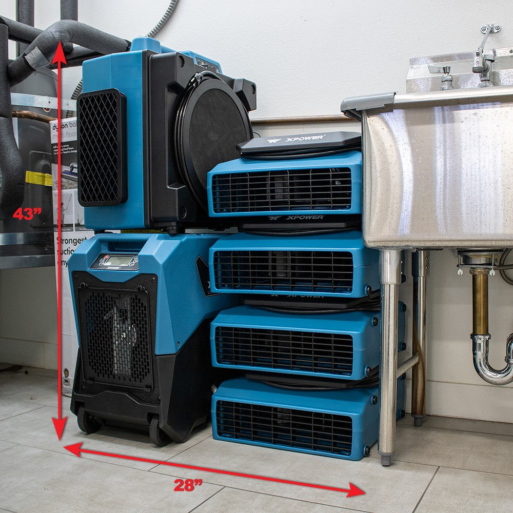 XPOWER 1/3 HP 1050 CFM 3-Speed Low Profile Air Mover - Lifestyle 2