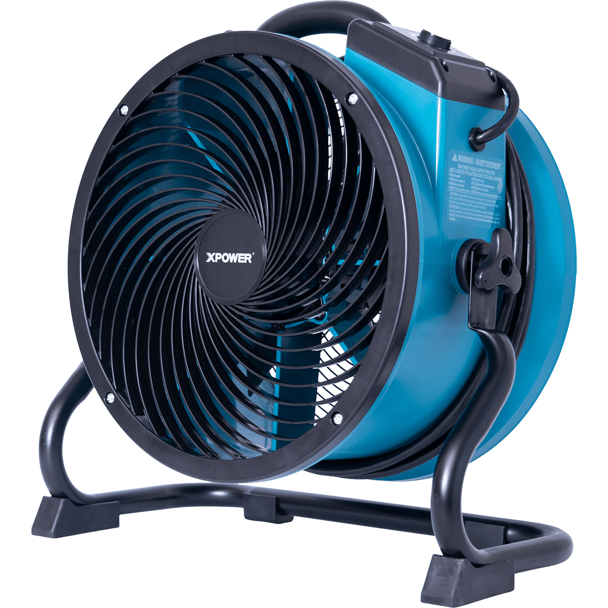 XPOWER 2100 CFM X-39AR Professional Sealed Motor Axial Fan - Blue - Angle