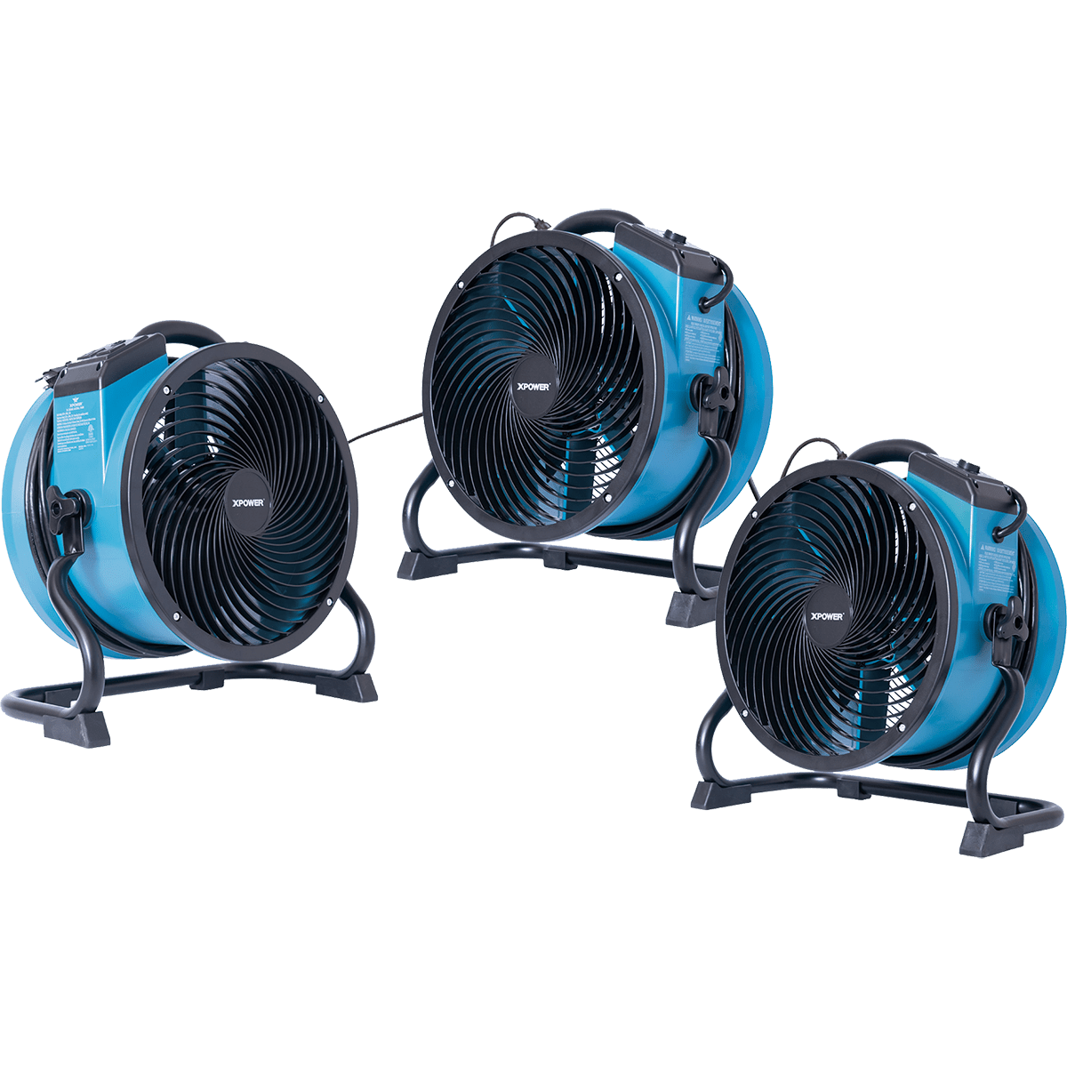 XPOWER 2100 CFM X-39AR Professional Sealed Motor Axial Fan - Blue - Daisy-Chained