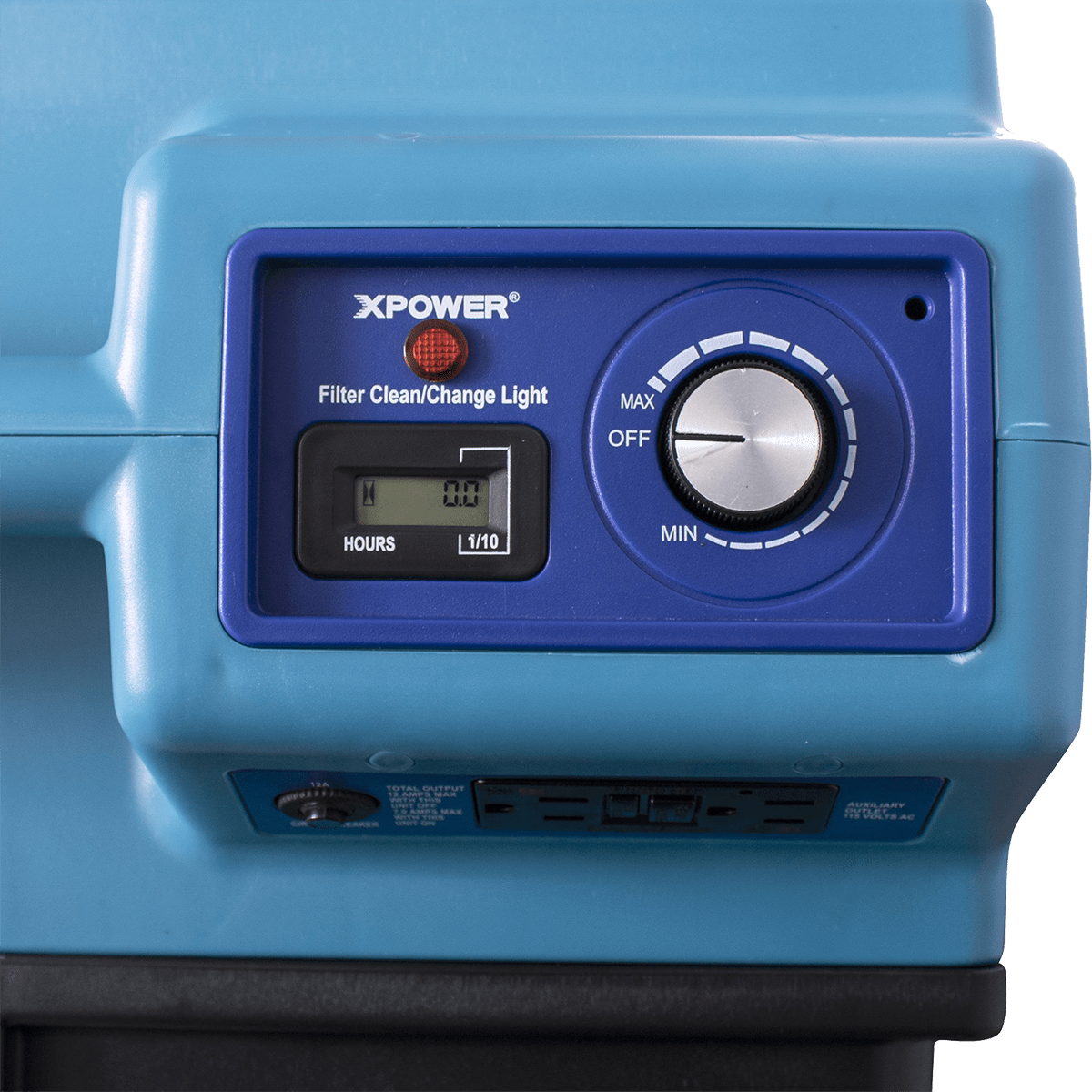 XPOWER X-4700AM Professional 3-Stage HEPA Air Scrubber - Controls with Hour Meter