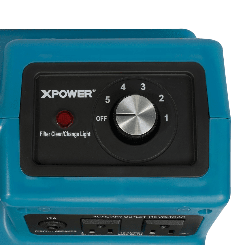 XPOWER X-2480A Professional 3-Stage Mini HEPA Air Scrubber Blue - Controls