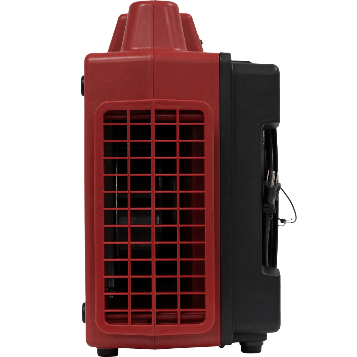 XPOWER X-2480A Professional 3-Stage Mini HEPA Air Scrubber Red - Side