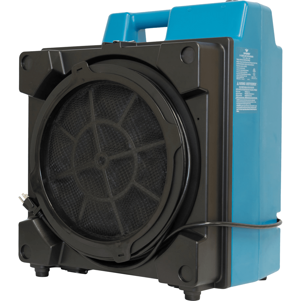 XPOWER X-3580 Commercial 4-Stage HEPA Air Scrubber - Right Angle