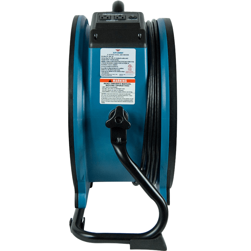 XPOWER X-47ATR 3600 CFM 1/3 HP Axial Air Mover - Side