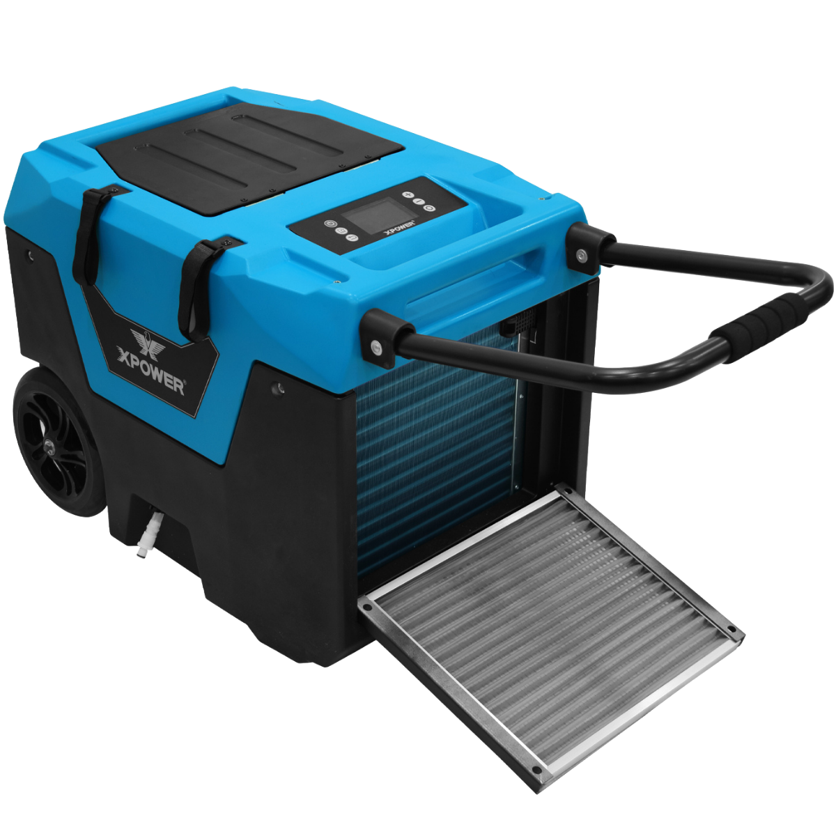 XPOWER XD-130Li 125 Pint LGR Commercial Dehumidifier w/ Auto Purge Pump - Angle