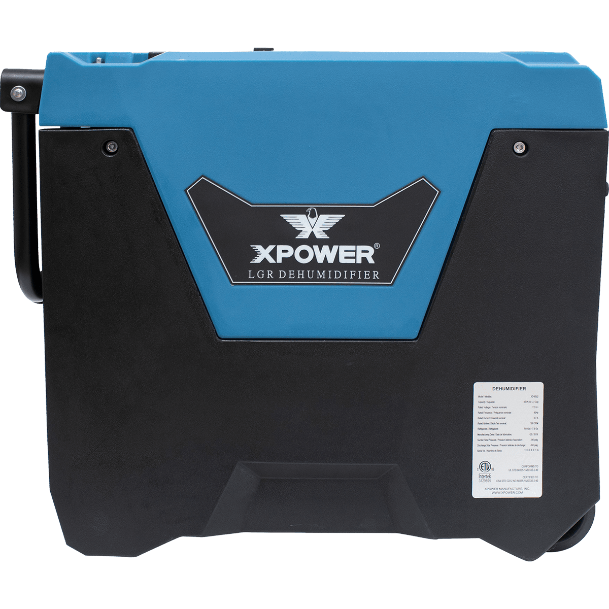 XPOWER XD-85L2 Commercial LGR Dehumidifier w/ Pump - Left Side View