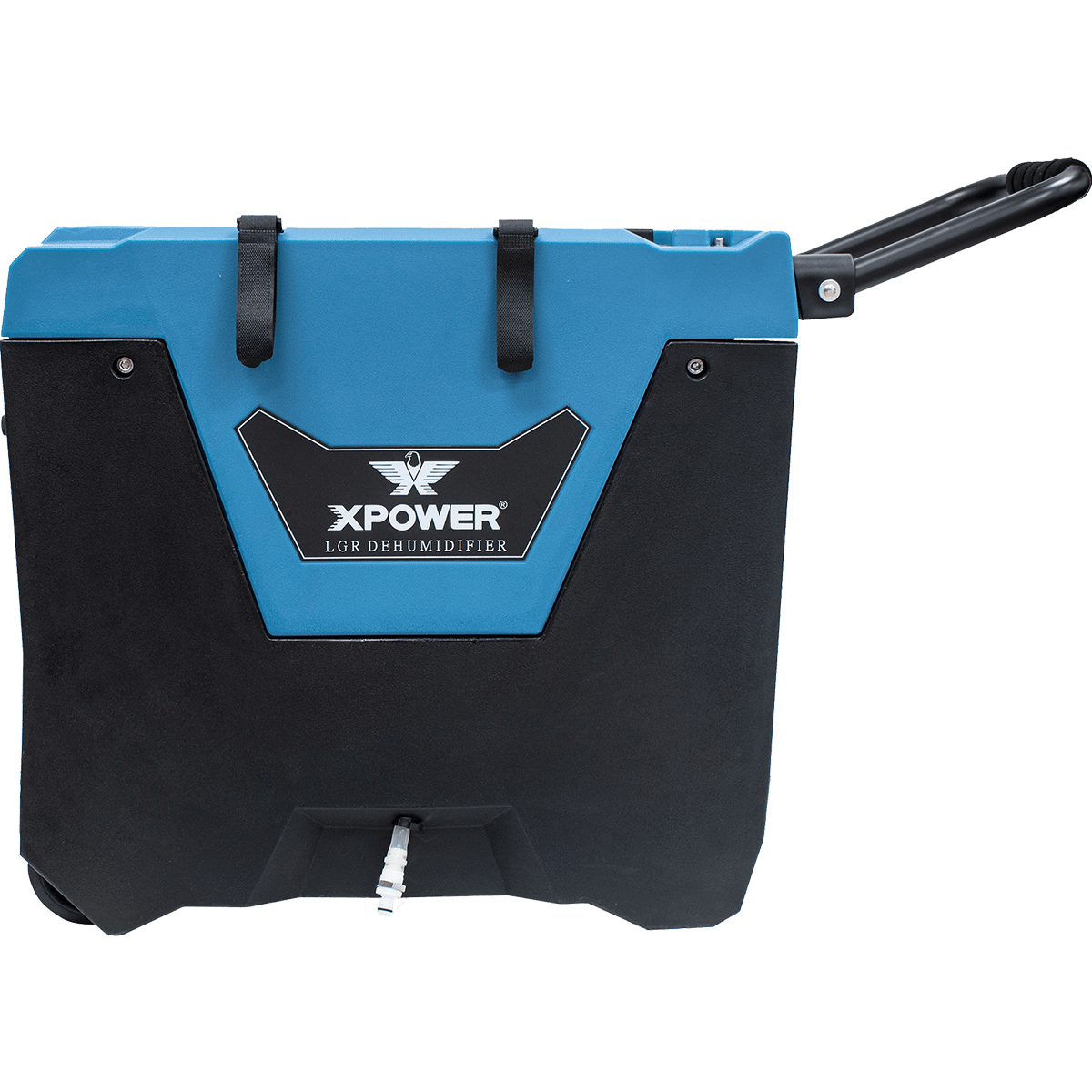 XPOWER XD-85L2 Commercial LGR Dehumidifier w/ Pump - Right Side View Handle Extended