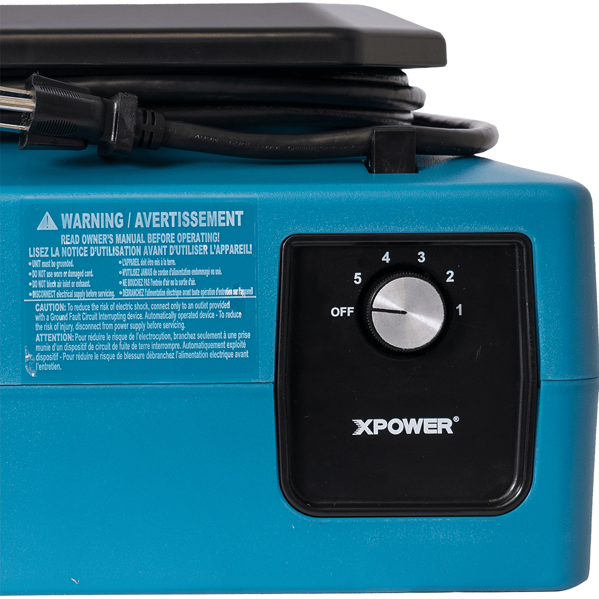 XPOWER XL-730A Professional Low Profile Air Mover - Controls