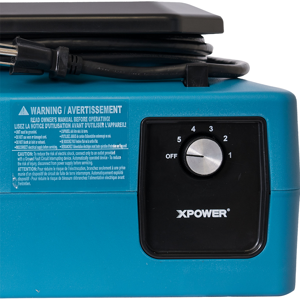 XPOWER XL-730A Professional Low Profile Air Mover - Controls