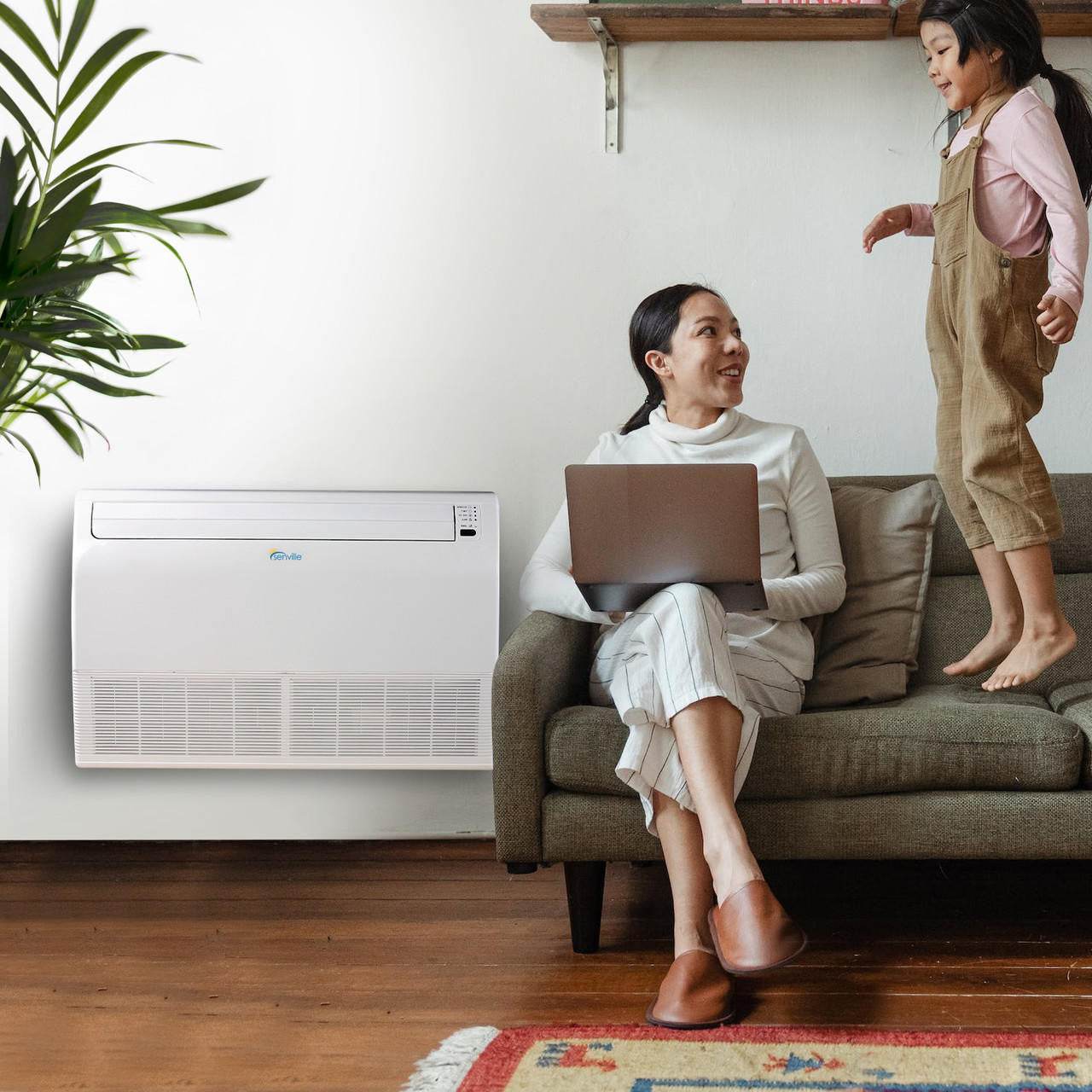 Floor mounted ductless mini-split air conditioner