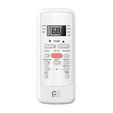 Perfect Aire 10,000 BTU Casement Window Air Conditioner remote control with digital display on a white background