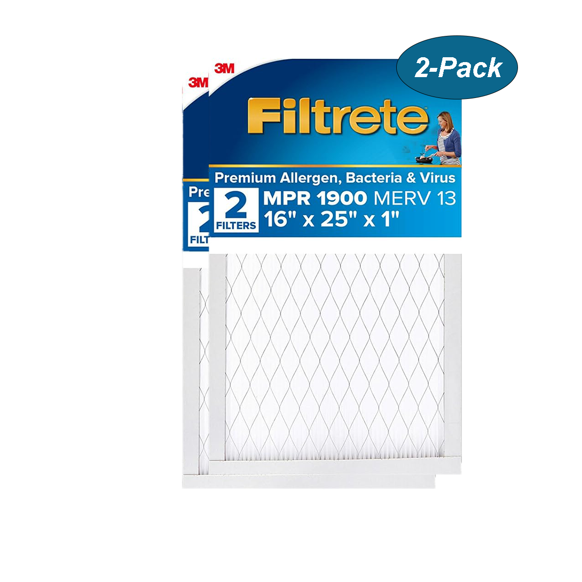 3M Filtrete Healthy Living 1900 MPR Ultimate Allergen Reduction Air Filters - 16x25 2-Pack Main